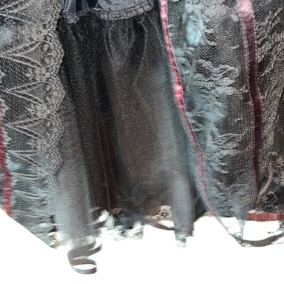 JESSICA McClintock Gunne Sax Whimsigoth black lace dress large bow open back S - Picture 11 of 17